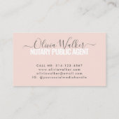 赤面モダンピンクグレイ公証人エレガント公証人 名刺 (裏面)