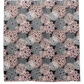 赤面モダンピンクグレーダリアフローラ シャワーカーテン (正面)