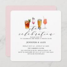 赤面モダンピンクステンお祝いドリンク