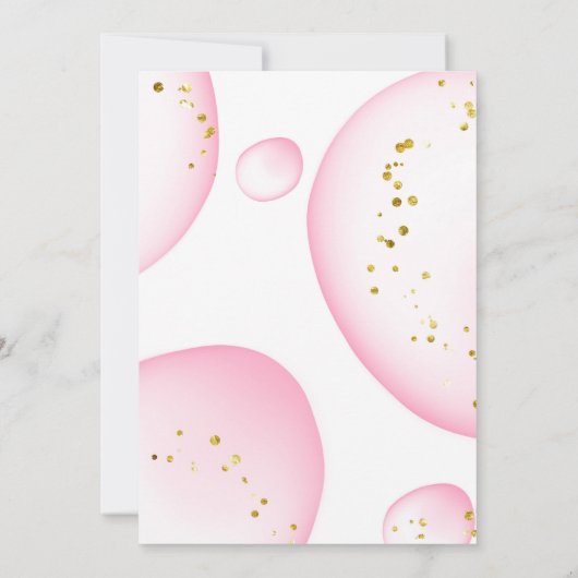 赤面モダンピンクゾウ緑のベビーシャワー 招待状 (裏面)