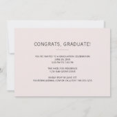 赤面モダンピンクツーフォト卒業パーティー 招待状 (裏面)