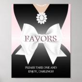 赤面モダンピンクティファニー赤ちゃんシャワーの好意サイン ポスター (正面)