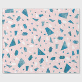 赤面モダンピンクテラッツォモザイク ラッピングペーパー (フラット)