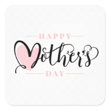 赤面モダンピンクハートハッピーマザーズデイ