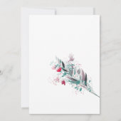 赤面モダンピンクフィルム結婚フローラ サンキューカード (裏面)