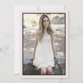 赤面モダンピンクフォトサプライズスウィート16 招待状 (裏面)