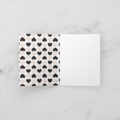 赤面モダンピンクブラックラブハートパターン カード (内部)