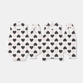 赤面モダンピンクブラックラブハートパターン フェイバーボックス (折り畳みなし)