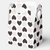 赤面モダンピンクブラックラブハートパターン フェイバーボックス (オープン)
