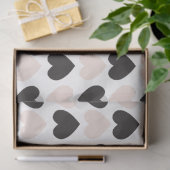 赤面モダンピンクブラックラブハートパターン 薄葉紙 (ギフト)