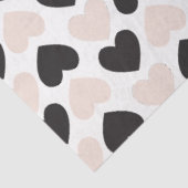 赤面モダンピンクブラックラブハートパターン 薄葉紙 (詳細)