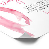 赤面モダンピンクボウリングや輪狩りゲームブライダルシャワー ポスター (角)