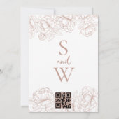 赤面モダンピンクボクラシックホミニマ結婚リスト 招待状 (裏面)