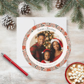 赤面モダンピンクポインセチアChristmasフォトカード カード