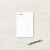 赤面モダンピンクミニマリスト名の投稿 –  ポストイット (デスク上)