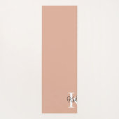 赤面モダンピンクモノグラムスクリプト ヨガマット (裏面)