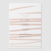 赤面モダンピンクラインズ抽象芸術アートブライダルシャワー ベラム紙招待状 (正面)