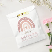 赤面モダンピンクレインボーガールベビーシャワー フェイバーバッグ (封をした状態)