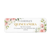 赤面モダンピンクローズ金ゴールドティアラ15歳の誕生日 ラベル (正面)