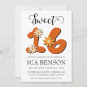 赤面モダンピンク甘い16誕生日招待状 招待状 (正面)