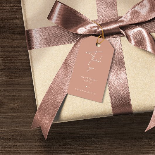 赤面モダンピンク結婚式の引き出物サンキューギフトラベル ギフトタグ