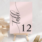 赤面モダンピンク結婚書道 テーブルナンバー