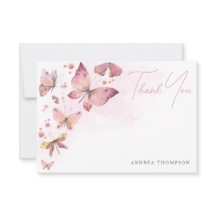 赤面モダンピンク蝶ブライダルシャワー