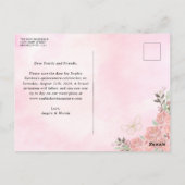 赤面モダンピンク金ゴールドキンセアニェラ保存日 ポストカード (裏面)