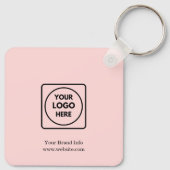 赤面モダンピンク | ビジネスカスタムロゴデザイン キーホルダー (裏面)