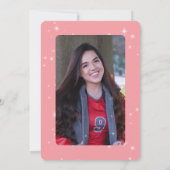 赤面モダンピンク&ホワイトスパークル卒業 案内状 (裏面)