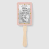 赤面モダンフォト金ゴールドハート結婚式 プログラム ハンドファン (正面)