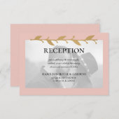 赤面モダンフォト金ゴールド葉披露宴 エンクロージャーカード (正面/裏面)