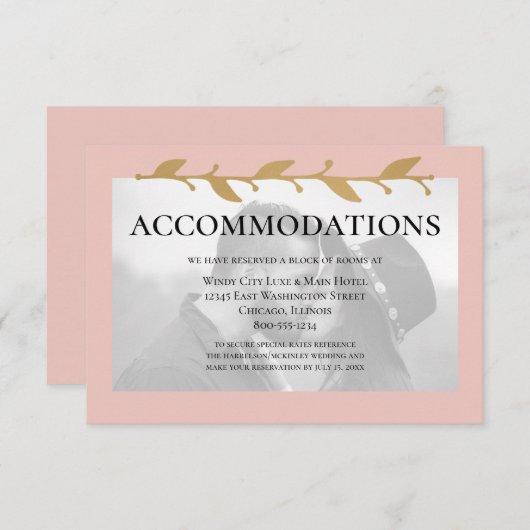 赤面モダンフォト離れ金ゴールド宿泊施設 エンクロージャーカード (正面/裏面)