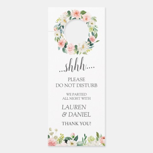 赤面モダンフローラ結婚のゲストが邪魔しない ドアノブサイン (正面)