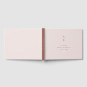 赤面モダンブラウンモノグラムアーストー結婚ン ゲストブック (全面)