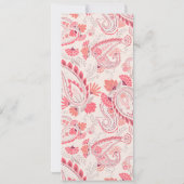 赤面モダンペイズリータイポグラフィAny Age誕生日 招待状 (裏面)