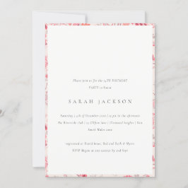 赤面モダンペイズリータイポグラフィAny Age誕生日 招待状