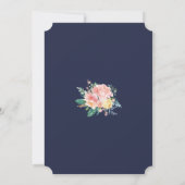 赤面モダンホワイトフローラフレームランジェリーシャワー 招待状 (裏面)