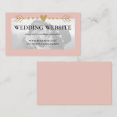 赤面モダン写真金ゴールド結婚ハートのWebサイト エンクロージャーカード (正面/裏面)