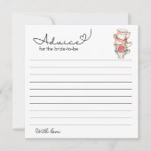 赤面モダン及び白茶パーティーブライダルアドバイス ノートカード (正面)
