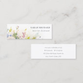 赤面モダン薄紫水色バラフローラバンチ スキニー名刺 (正面/裏面)