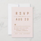 赤面モダン金ゴールドシシンプルックタイポグラフィ結婚ズ 出欠カード (正面)