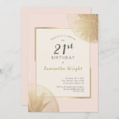 赤面モダン金ゴールド21歳の多汁 招待状 (正面/裏面)