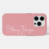 赤面モノグラムのピンク Case-Mate iPhoneケース (裏面 (横))