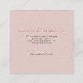 赤面モノグラムウォーターカラーフローラウェディングプランナー スクエア名刺 (裏面)