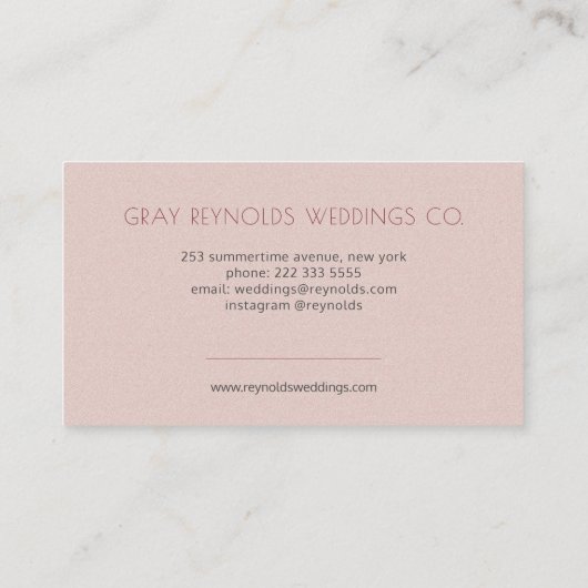 赤面モノグラムウォーターカラーフローラウェディングプランナー 名刺 (裏面)