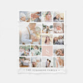 赤面モノグラムフォトコラージュ フリースブランケット (正面)