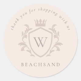 赤面モノグラムフローラクラウンクレスト注文ありがとう ラウンドシール
