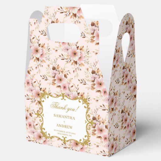 赤面ユニーク金ゴールドボホ結婚式の引き出物ボックスforゲスト フェイバーボックス (オープン)