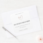 赤面ラブハートは私のメイド・オブ・オーナー（花嫁付き添い人）ギフト スクエアシール (封筒)